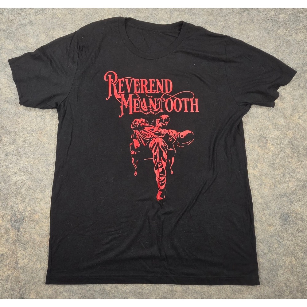Reverend Meantooth Graphic T-Shirt Black Red Band Tee Short Sleeve Crewneck